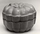 Box in the shape of a melon, Porcelain with greenish white glaze (Jingdezhen Qingbai ware), China