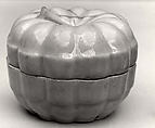 Box in the shape of a melon, Porcelain with greenish white glaze (Jingdezhen Qingbai ware), China