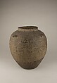 Jar, Stoneware with impressed decoration under greenish glaze, China