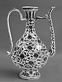Ewer with floral scrolls, Porcelain painted in underglaze cobalt blue (Jingdezhen ware), China