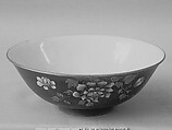 Bowl with flowers, Porcelain painted in overglaze polychrome enamels aqainst an iron-red glaze (Jingdezhen ware), China