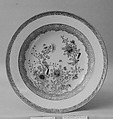 Plate, Porcelain painted in overglaze famille rose enamels; with white-on-white decoration, China