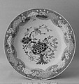 Plate with flowers, Porcelain painted in overglaze polychrome enamels (Jingdezhen ware), China