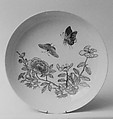 Saucer, Porcelain painted in overglaze famille rose enamels, rose pink glaze on reverse, China