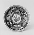 Saucer, White porcelain decorated with iron red, gold and blue under the glaze, Japan