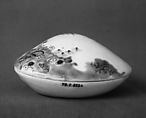 Covered Dish in Form of a Shell, Porcelain with underglaze blue decoration and overglaze enamels (Hizen ware, Nabeshima type), Japan