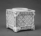 Cup Stand, White porcelain decorated with blue under the glaze, Japan