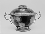 Cup and Cover, White porcelain decorated with blue under the glaze, polychrome enamels; mounted in silver gilt (Arita ware, Imari type), Japan