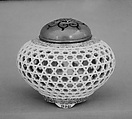 Incense Burner, White porcelain decorated with blue under the glaze (Hirado ware), Japan