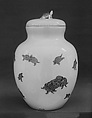 Jar with Cover, White porcelain decorated with blue under the glaze (Hirado ware), Japan