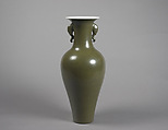 Vase with Elephant Handles, Porcelain with "tea-dust" glaze, China