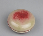 Covered Box, Porcelain with peachbloom glaze and pink and green coloring, China