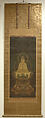 Miroku Bosatsu, Hanging scroll; ink, color, and gold on silk, Japan