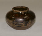 Tea jar, Reddish-brown clay, mottled brown glaze (Seto ware), Japan