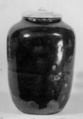 Tea jar, Clay, light brown underglaze and thick dark brown overglaze (Seto ware), Japan
