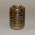 Tea jar, Clay, mottled light and dark brown glaze; (Seto ware), Japan