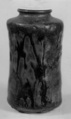 Tea jar, Clay; streaked light and dark brown glaze (Seto ware), Japan