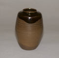 Tea jar, Clay; thin brown underglaze and rich brown overglaze (Takatori ware), Japan