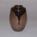 Tea jar, Clay; thin brown underglaze and rich brown overglaze (Takatori ware), Japan