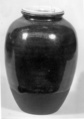 Tea jar, Dark brown clay, crackled brown underglaze and lighter brown overglaze (Seto ware), Japan
