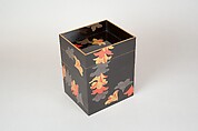 Tiered Food Box (Jūbako) with Garland of Azaleas, Yamamoto Shunshō School, Lacquered wood with gold, silver, beige, and red togidashimaki-e on black ground, Japan