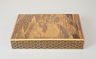 Document Box (Bunko) with Design of Cherry Trees in Bloom in Yoshino, Lacquer with sprinkled gold and silver and relief lacquer (takamakie) and polished sprinkled gold and silver lacquer decoration (togidashi), Japan