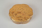 Legged Box with Design of Bush Clover along a Stream, Gold and silver maki-e on black lacquer, Japan