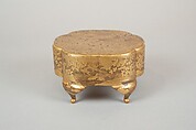 Legged Box with Design of Bush Clover along a Stream, Gold and silver maki-e on black lacquer, Japan