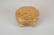 Legged Box with Design of Bush Clover along a Stream, Gold and silver maki-e on black lacquer, Japan