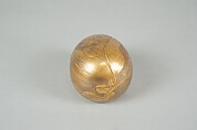 Incense Box (Kōgō) in the Shape of a Peach, Lacquered wood; gold, silver takamaki-e, hiramaki-e, togidashimaki-e, and cut-out gold foil application (kirikane), Japan