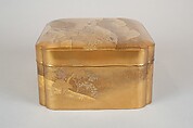 Box with Design of Cherry Blossoms at Mount Yoshino, Gold and silver maki-e on gold lacquer, Japan