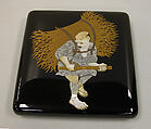Writing Box (Suzuribako) with Woodcutter, In the Style of Ogata Kōrin (Japanese, 1658–1716), Black and gold lacquer on wood with mother-of-pearl and pewter inlay, Japan