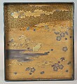 Writing Box with Warbler in Plum Tree, Lacquered wood with gold and silver takamaki-e, hiramaki-e, togidashimaki-e on nashiji ground, Japan