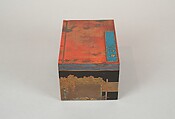 Incense Box with Design of Camellia, Autumn Grasses, and Tree, Gold and silver maki-e on red lacquer, Japan