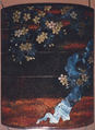Case (Inrō) with Design of Two Horses Beneath Flowering Cherry Tree, Lacquer, roiro, nashiji, aogai, gold foil; Interior: nashiji and fundame, Japan