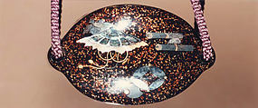 Case (Inrō) with Design of Cranes and Pines with Takaramono (Mythical Treasure), Lacquer, roiro, nashiji, gold foil, hiramakie, aogai inlay; Interior: nashiji and fundame, Japan
