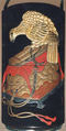 Case (Inrō) with Design of Hawks on Tasseled Perches, Kano Terunobu (1717–63)  , Yusei, Lacquer, roiro, white lacquer, gold and coloured hiramakie; Interior: nashiji and fundame, Japan