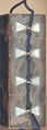 Case (Inrō) in the Shape of Wood Seal with Decoration of Pheonix and Paulownia Tree, Lacquer with red, black green, brown, and white painted lacquer 
on gray ground
Ojime: kingfisher on lotus stem; wood, stained ivory and mother-of-pearl inlay
Netsuke: yamabushi and wood gatherers, Japan