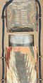 Case (Inrō) in the Shape of Wood Seal with Decoration of Pheonix and Paulownia Tree, Lacquer with red, black green, brown, and white painted lacquer 
on gray ground
Ojime: kingfisher on lotus stem; wood, stained ivory and mother-of-pearl inlay
Netsuke: yamabushi and wood gatherers, Japan