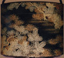 Case (Inrō) with Design of Young Pines Growing beside Gnarled Pine Trees, Lacquer, roiro, gold and silver hiramakie, togidashi, nashiji; Interior: fundame, Japan