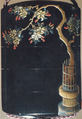 Case (Inrō) with Flowering Cherry Tree (obverse); Parrot in Ornamental Swing (reverse), Lacquer, roiro, gold, red and silver hiramakie, aogai, pewter inlay; Interior: nashiji and fundame, Japan