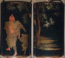 Case (Inrō) with Design of Two Tengu (Goblins) with Knapsack and Gourd, under a Cherry Tree, Lacquer, roiro, gold and coloured togidashi, gold and silver foil, aogai; Interior: nashiji and fundame, Japan