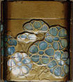 Case (Inrō) with Design of Flowering Plants, Lacquer, fundame, gold takamakie, raden inlay; Interior: fundame, Japan