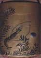 Case (Inrō) with Design of Crawfish and Scattered Shells beside Water Weeds and Plants, Hogen Dohaku (died 1851), Lacquer, fundame, sumie togidashi, applied metals; Interior: nashiji and fundame, Japan