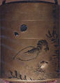 Case (Inrō) with Design of Crawfish and Scattered Shells beside Water Weeds and Plants, Hogen Dohaku (died 1851), Lacquer, fundame, sumie togidashi, applied metals; Interior: nashiji and fundame, Japan