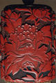 Case (Inrō) with Design of Large Flowering Peony, Carved red lacquer, Japan