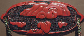 Case (Inrō) with Design of Large Flowering Peony, Carved red lacquer, Japan