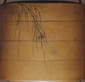 Case (Inrō) with Design of Two Horses beneath Leafless Weeping Willow Tree, Lacquer, fundame, sumie togidashi; Interior: red lacquer and fundame, Japan