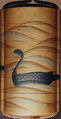 Case (Inrō) with Design of Three Geese Swimming and Diving on Waves, Lacquer, fundame, black, silver, gold hiramakie, takamakie; Interior: nashiji, fundame and hirame, Japan