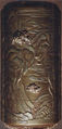 Case (Inrō) with Design of Shishi Dog Throwing its Young from Rocks (obverse); Shishi Dog Climbing up a Cliff (reverse), Lacquer, kinji, gold and silver hiramakie, takamakie, kirigane, applied metal; Interior: nashiji and fundame, Japan